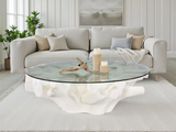 Phillips Collection Sono Cast Root , With Glass Roman Stone Coffee Table