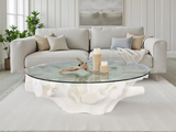 Phillips Collection Sono Cast Root , With Glass Roman Stone Coffee Table