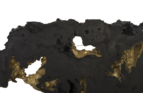 Phillips Collection Burled Root Wall Art Large Black and Gold Leaf Accent