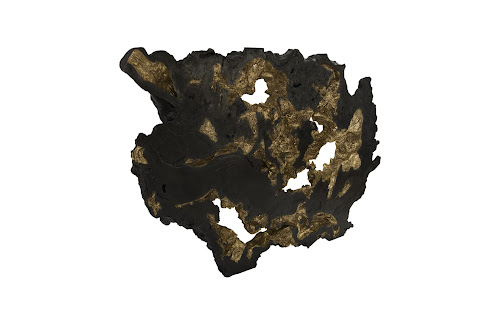 Phillips Collection Burled Root Wall Art Large Black and Gold Leaf Accent
