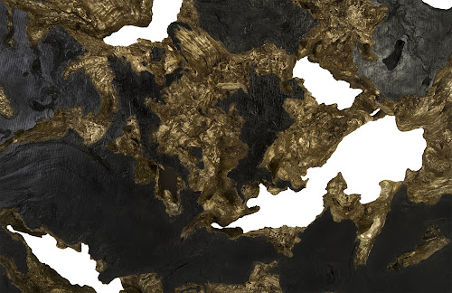 Phillips Collection Burled Root Wall Art Large Black and Gold Leaf Accent