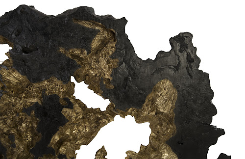 Phillips Collection Burled Root Wall Art Large Black and Gold Leaf Accent