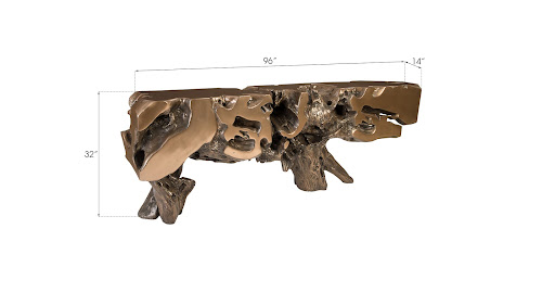 Phillips Collection Freeform  Table Bronze Extra Large Console