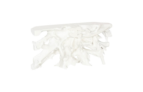 Phillips Collection Beau Cast Root  Table Gel Coat White Console