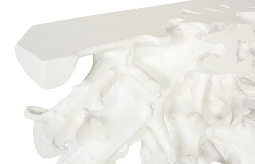 Phillips Collection Beau Cast Root  Table Gel Coat White Console