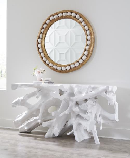 Phillips Collection Beau Cast Root  Table Gel Coat White Console