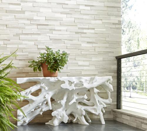 Phillips Collection Beau Cast Root  Table Gel Coat White Console