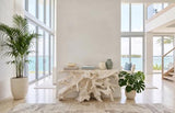 Phillips Collection Beau Cast Root  Table Gel Coat White Console