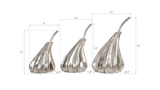 Phillips Collection Hand Dipped Pears Set of 3 Silver Leaf Tabletop