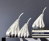 Phillips Collection Hand Dipped Pears Set of 3 Silver Leaf Tabletop