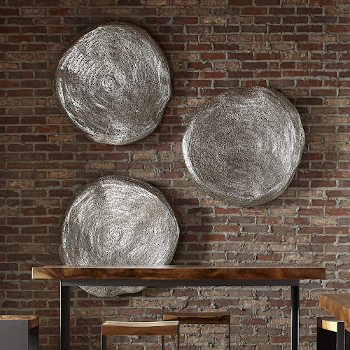 Phillips Collection Triple Weld Wall Art Resin Silver Leaf Accent