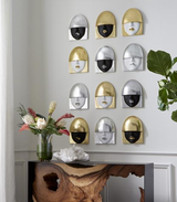 Phillips Collection Fashion Faces Wall Art Small Black and Gold Leaf Set of 3 Accent