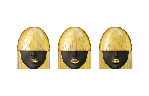 Phillips Collection Fashion Faces Wall Art Small Black and Gold Leaf Set of 3 Accent