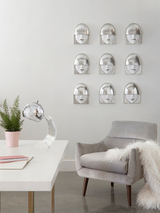 Phillips Collection Fashion Faces Wall Art Small White and Silver Leaf Set of 3 Accent