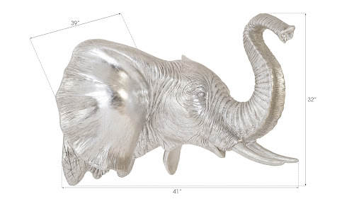 Phillips Collection Elephant Wall Art Resin Silver Leaf Accent
