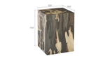 Phillips Collection Cast Petrified Wood Resin Square Stool