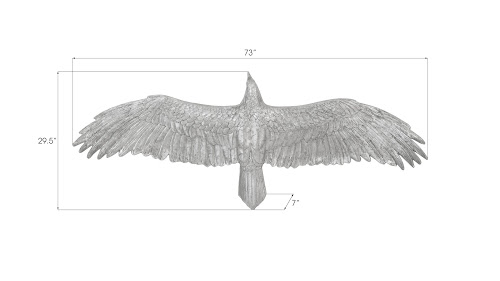 Phillips Collection Soaring Eagle Wall Art Resin Silver Leaf LG Accent