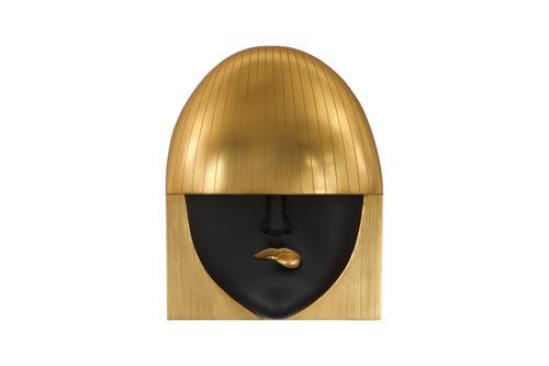 Phillips Collection Fashion Faces Wall Art Large Pout Black and Gold Leaf Accent