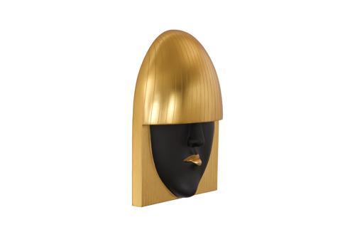 Phillips Collection Fashion Faces Wall Art Large Pout Black and Gold Leaf Accent