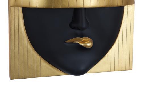 Phillips Collection Fashion Faces Wall Art Large Pout Black and Gold Leaf Accent