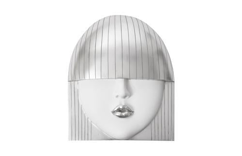 Phillips Collection Fashion Faces Wall Art Large Kiss White and Silver Leaf Accent