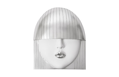Phillips Collection Fashion Faces Wall Art Large Kiss White and Silver Leaf Accent