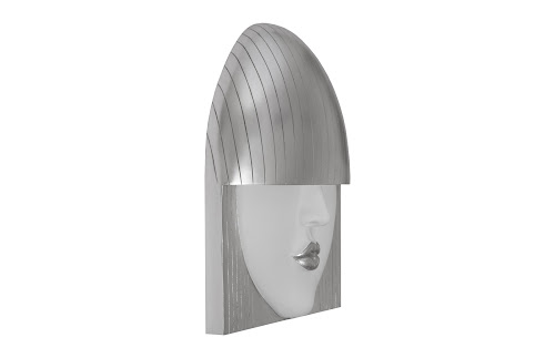 Phillips Collection Fashion Faces Wall Art Large Kiss White and Silver Leaf Accent