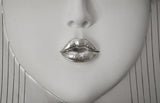 Phillips Collection Fashion Faces Wall Art Large Kiss White and Silver Leaf Accent