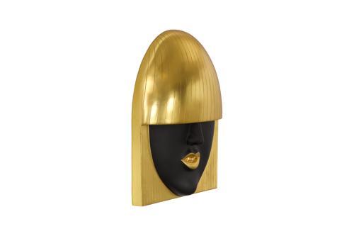 Phillips Collection Fashion Faces Wall Art Large Smile Black and Gold Leaf Accent