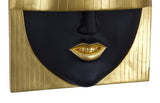 Phillips Collection Fashion Faces Wall Art Large Smile Black and Gold Leaf Accent