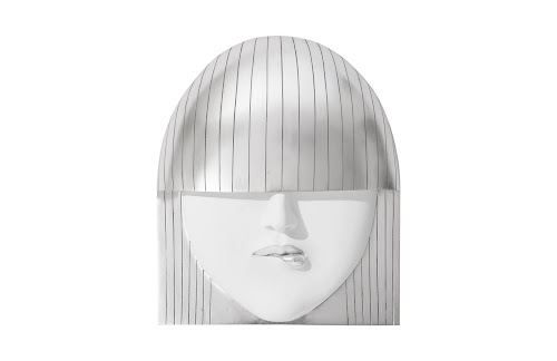 Phillips Collection Fashion Faces Wall Art Large Pout White and Silver Leaf Accent