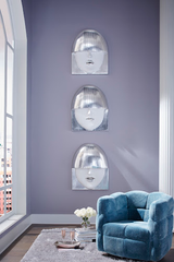 Phillips Collection Fashion Faces Wall Art Large Pout White and Silver Leaf Accent