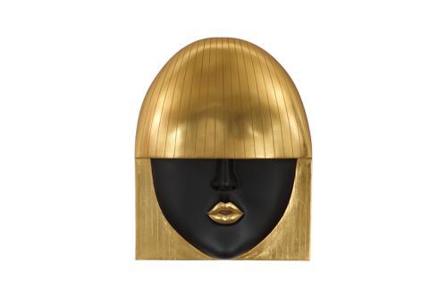 Phillips Collection Fashion Faces Wall Art Large Kiss Black and Gold Leaf Accent
