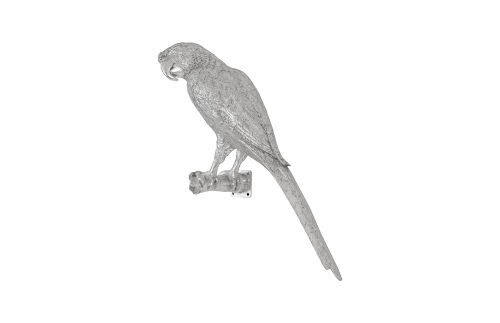 Phillips Collection Parrot Looking Left Wall Art Resin Silver Leaf Accent