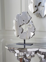 Phillips Collection Lava Slice Sculpture on Stand Resin Stainless Steel Tabletop