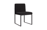 Phillips Collection Frozen Dining Black Velvet Fabric Matte Black Metal Frame Chair