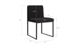 Phillips Collection Frozen Dining Black Velvet Fabric Matte Black Metal Frame Chair