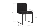 Phillips Collection Frozen Dining Black Velvet Fabric Matte Black Metal Frame Chair