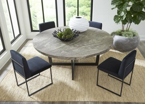 Phillips Collection Frozen Dining Black Velvet Fabric Matte Black Metal Frame Chair