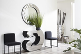 Phillips Collection Frozen Dining Black Velvet Fabric Matte Black Metal Frame Chair