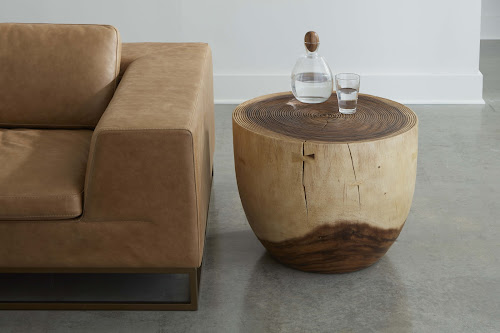 Phillips Collection Lathe Chamcha Wood Side Table