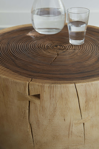 Phillips Collection Lathe Chamcha Wood Side Table