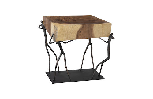 Phillips Collection Atlas Chamcha Wood/Metal Natural Side Table