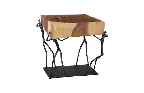 Phillips Collection Atlas Chamcha Wood/Metal Natural Side Table