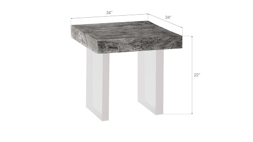 Phillips Collection Floating Gray Stone Acrylic Legs Side Table