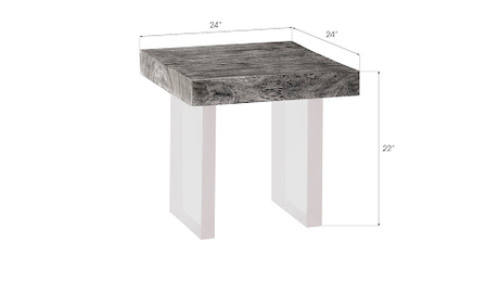 Phillips Collection Floating Gray Stone Acrylic Legs Side Table