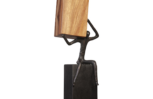 Phillips Collection Atlas Pole Sculpture Brown Accent