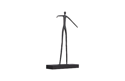 Phillips Collection Moveable Man On Short Shelf , Standing Black Accent