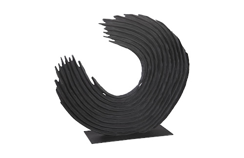 Phillips Collection Swoop  Sculpture, Black Wood Large Tabletop