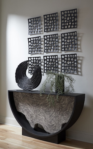 Phillips Collection Swoop  Sculpture, Black Wood Small Tabletop